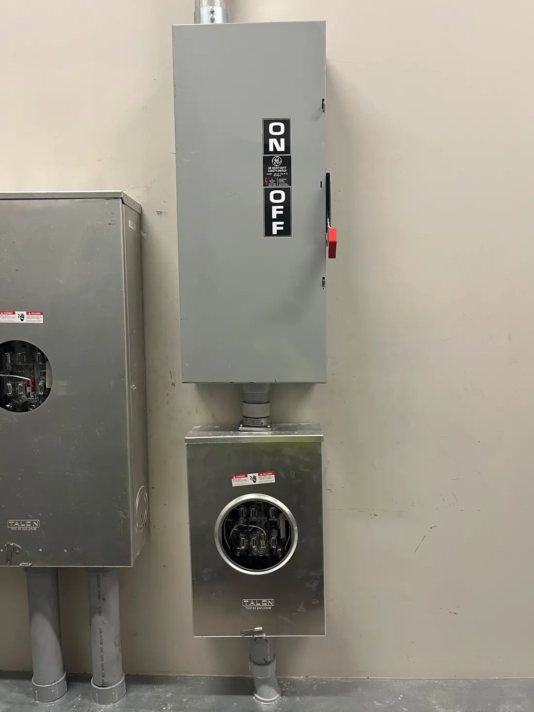 Electric meter and main shutoff