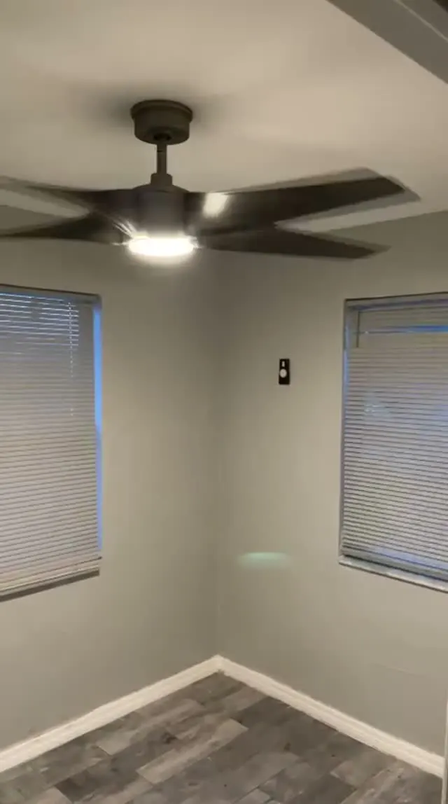 Modern fan in a bedroom