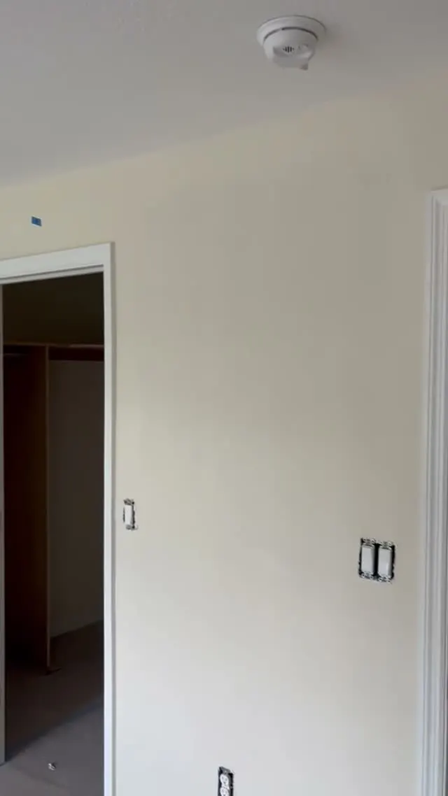 Bedroom walls finished, ready to paint