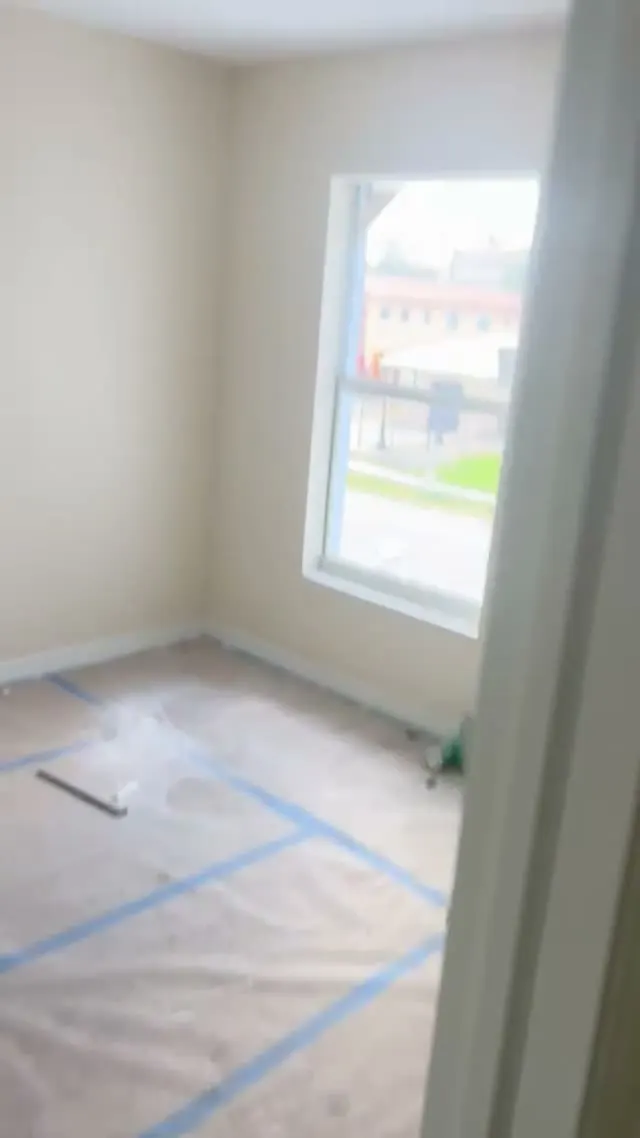 Bedroom painted, floors protected