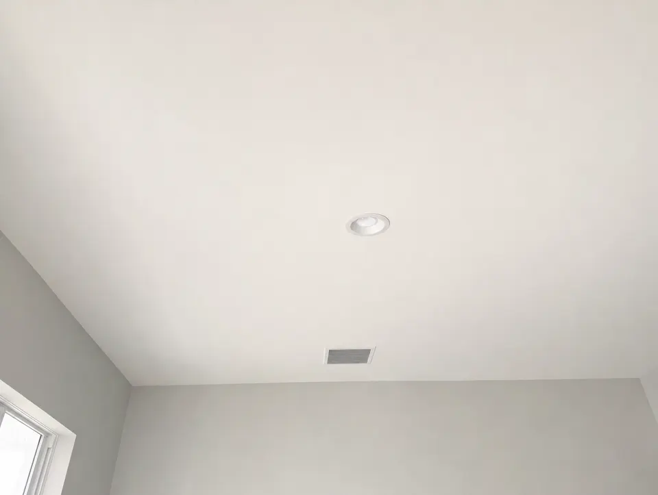 Water-stained ceilings, after the repair
