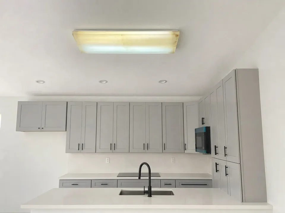 Light fixtures, before the repair