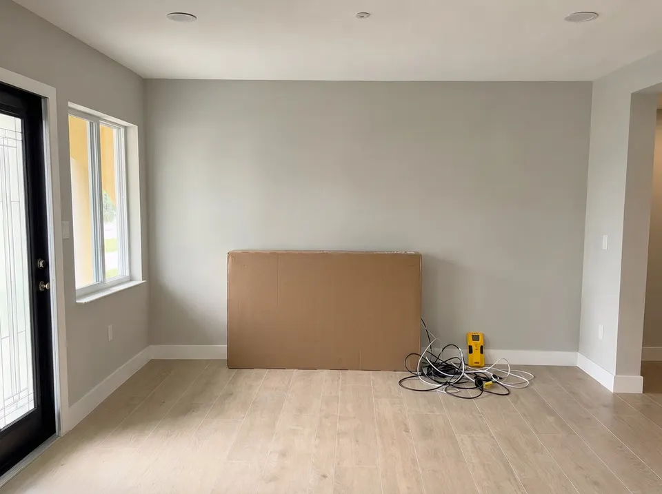 TV mounting, before the repair