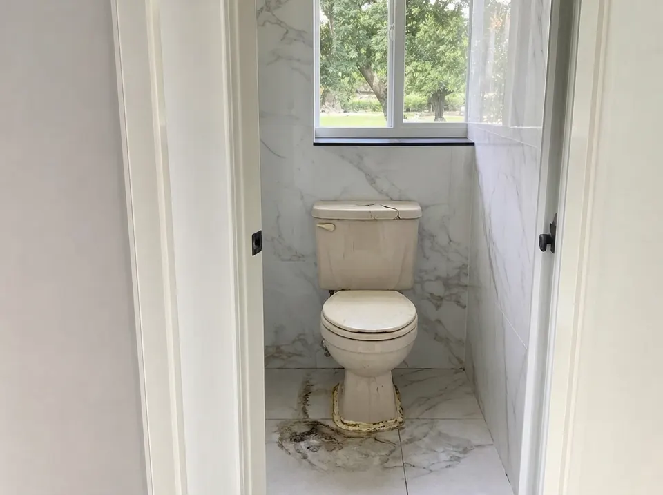 Toilets, before the repair
